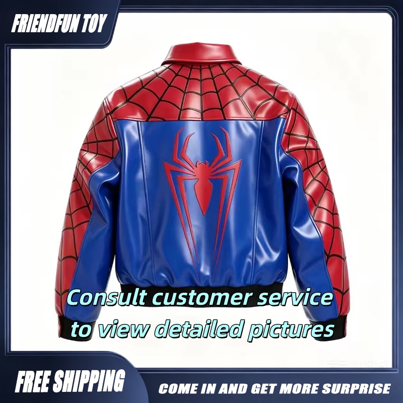 Men'S Fashion Leather Jacket - Giacca in pelle di Spider-Man, nuova,