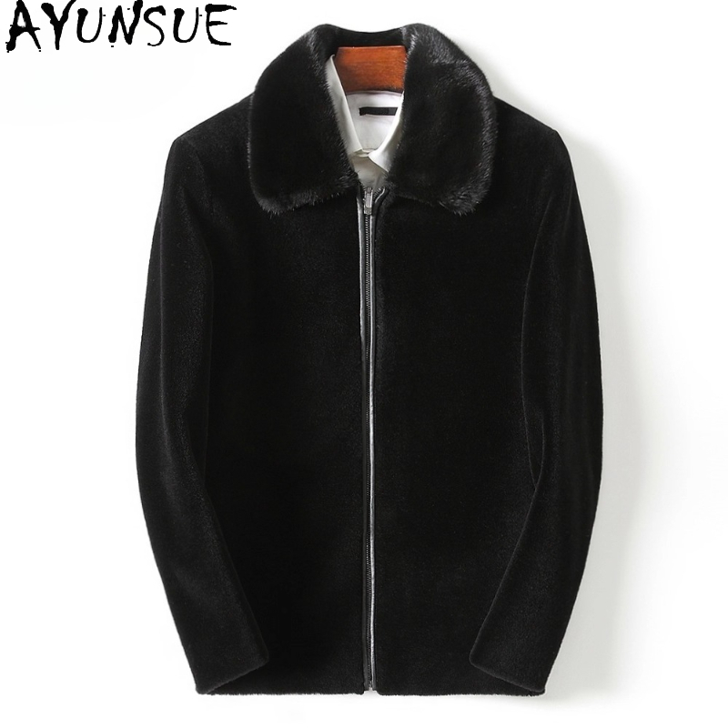 Mens Fashion Winter 2025 - AYUNSUE Casual 100% Cappotti di Lana
