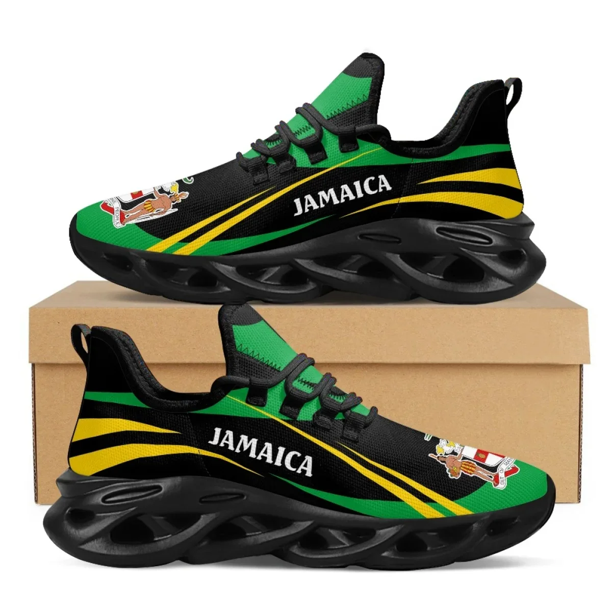 Mens Fashion Trainers - Scarpe con stampa bandiera della Giamaica
