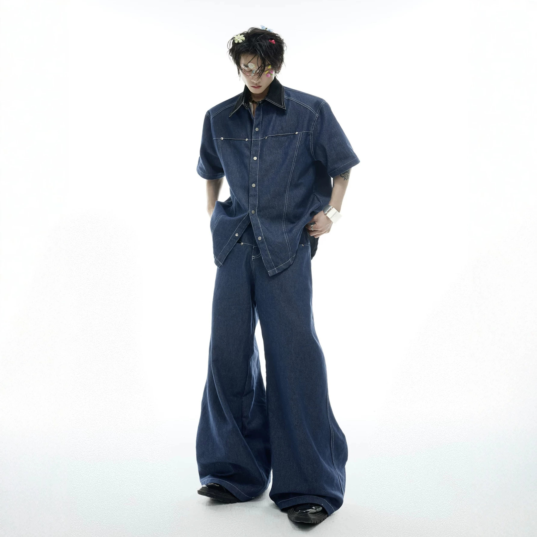 Men'S Fashion Jeans - Completo Estivo da Uomo in Denim,