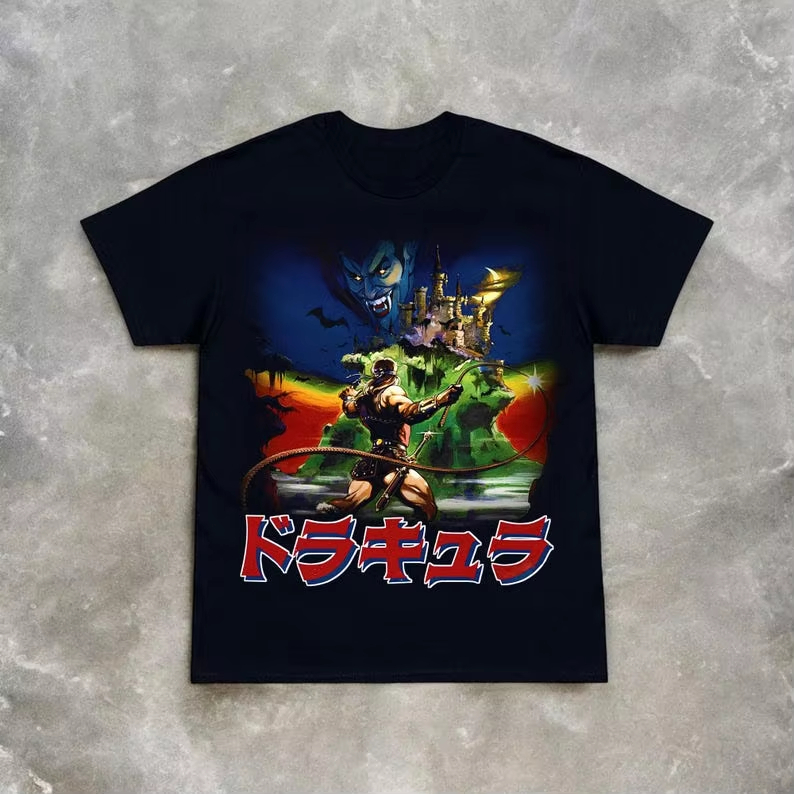 Men'S Fashion From The 80S - T-shirt Castlevania NES Konami Anni '80