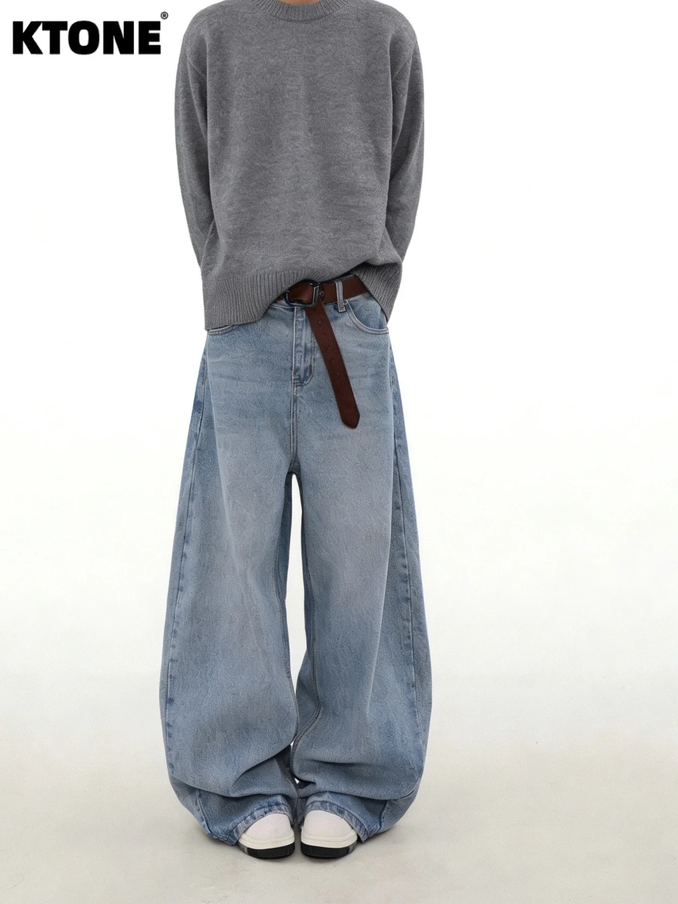 Men'S Fashion For 60 Year Old - Jeans Baggy Blu Stile Retrò Y2K