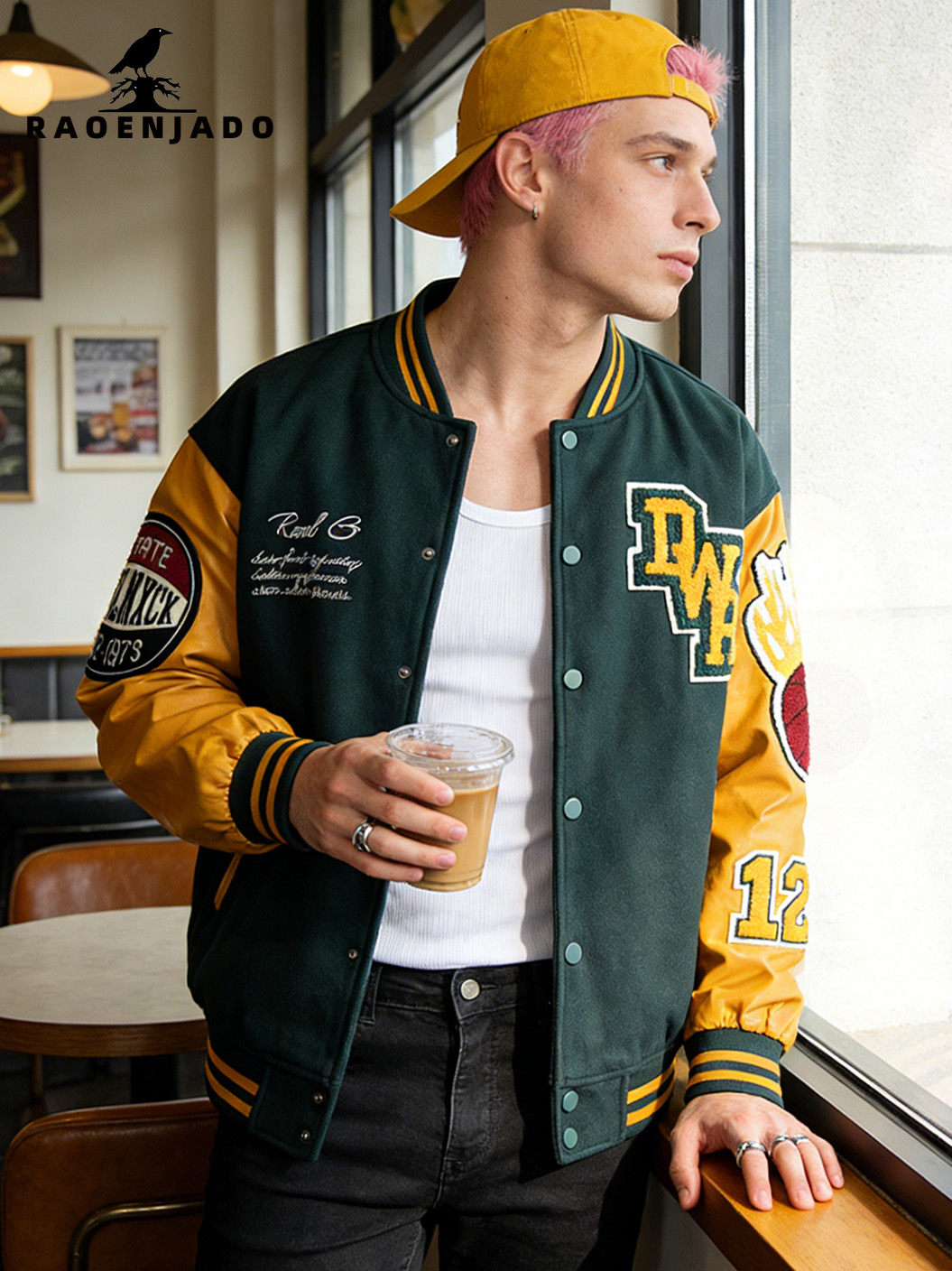 Varsity Jacket Letterman - Giacca Varsity Vintage da Uomo Stile