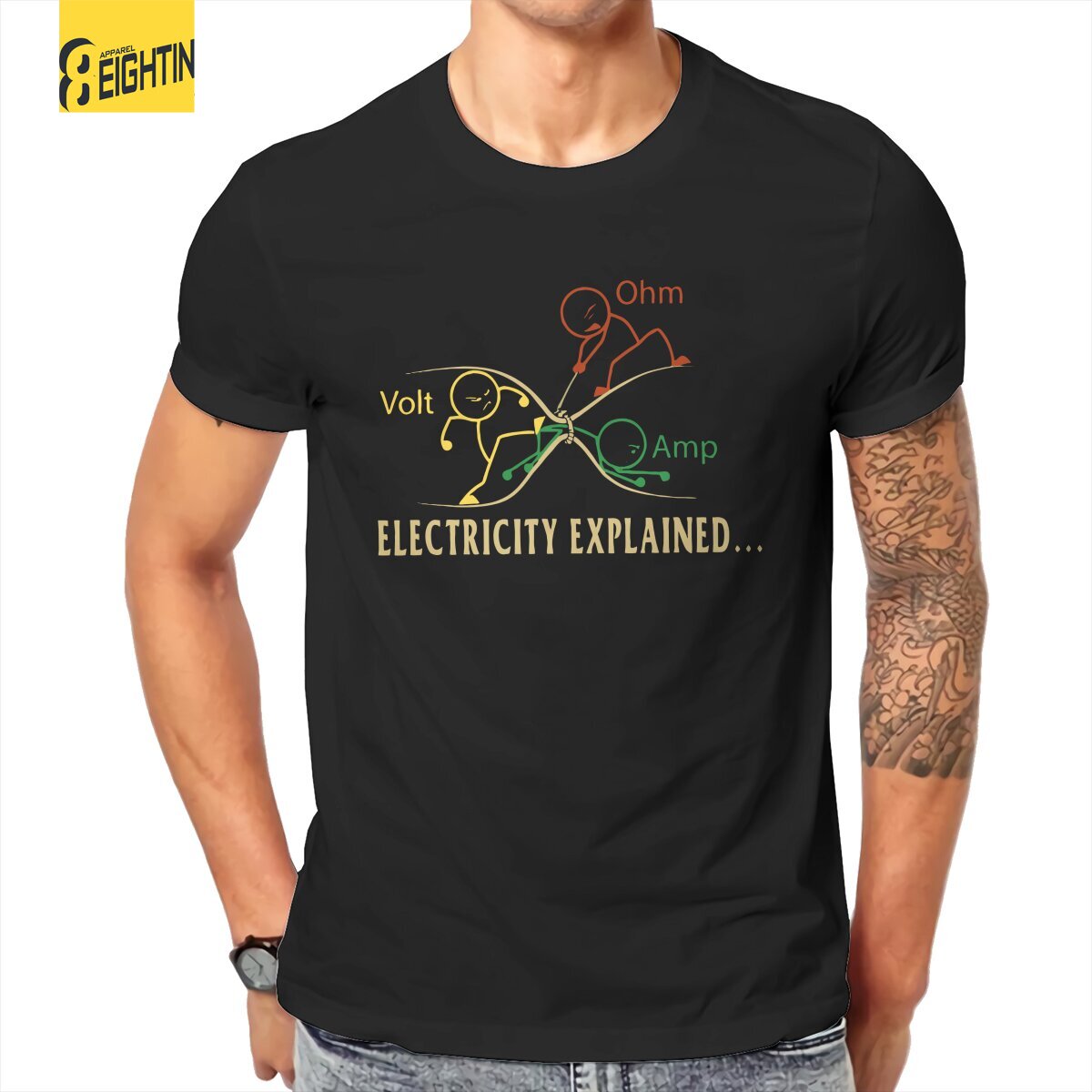 Men'S Fashion Explained - Elettricità spiegata Stik Science magliette da