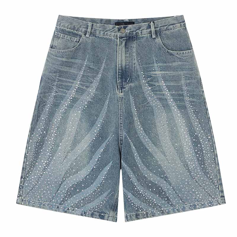 Men'S Fashion Jeans - Pantaloncini jeans vintage hip hop streetwear