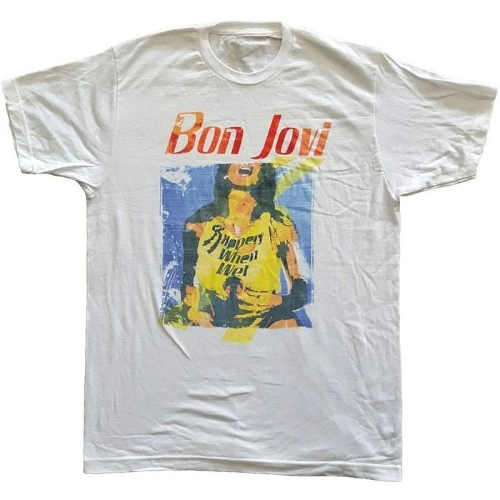 Men'S Fashion From The 80S - T-shirt con grafica dell'album Slippery When