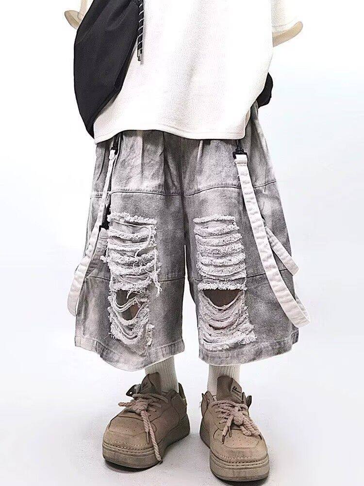 Men'S Fashion Jeans - Jeans Strappati Retrò Hip-hop da Uomo,