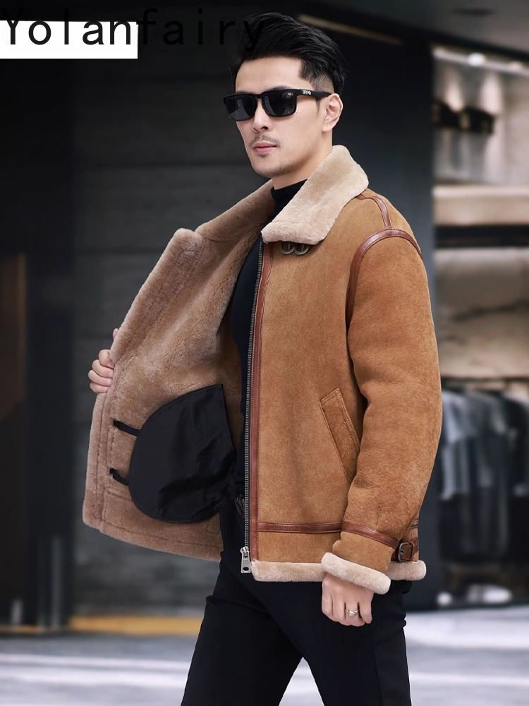 YOLANFAIRY Giacche in vera pel - Men'S Fashion Leather Jacket recensione e prezzo