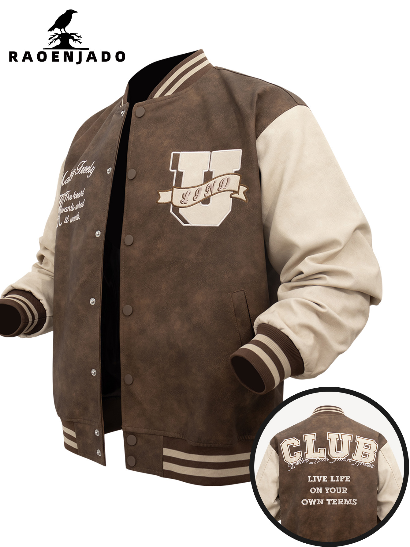 Giacca in Ecopelle PU da Uomo, - Varsity Jacket Letterman recensione e prezzo