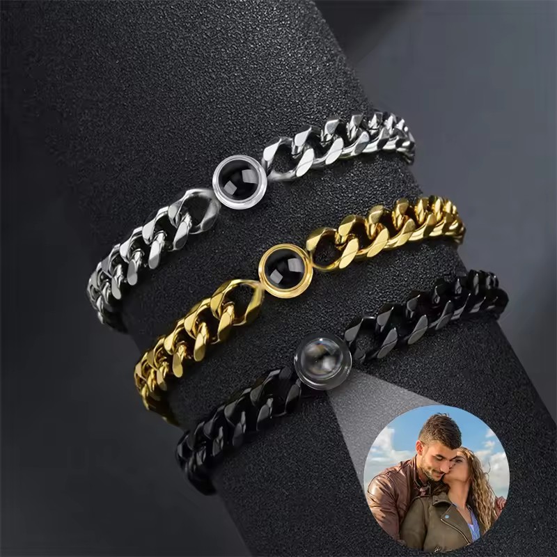 con proiezione fotografica per - Mens Fashion Bracelet recensione e prezzo
