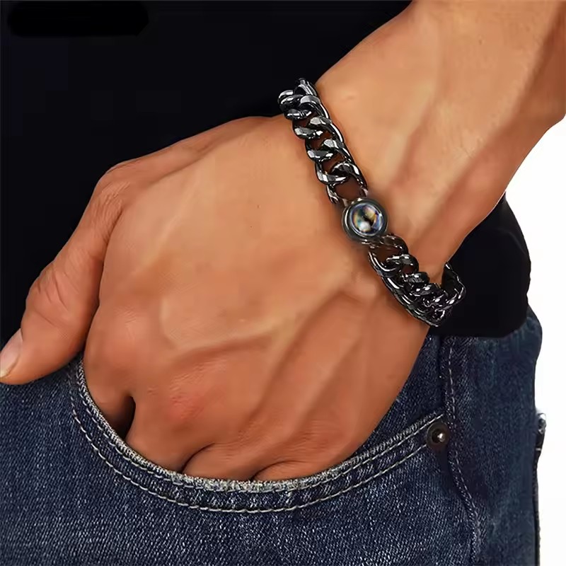 con proiezione fotografica per - Mens Fashion Bracelet recensione e prezzo