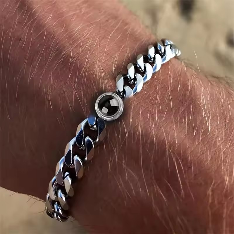 con proiezione fotografica per - Mens Fashion Bracelet recensione e prezzo