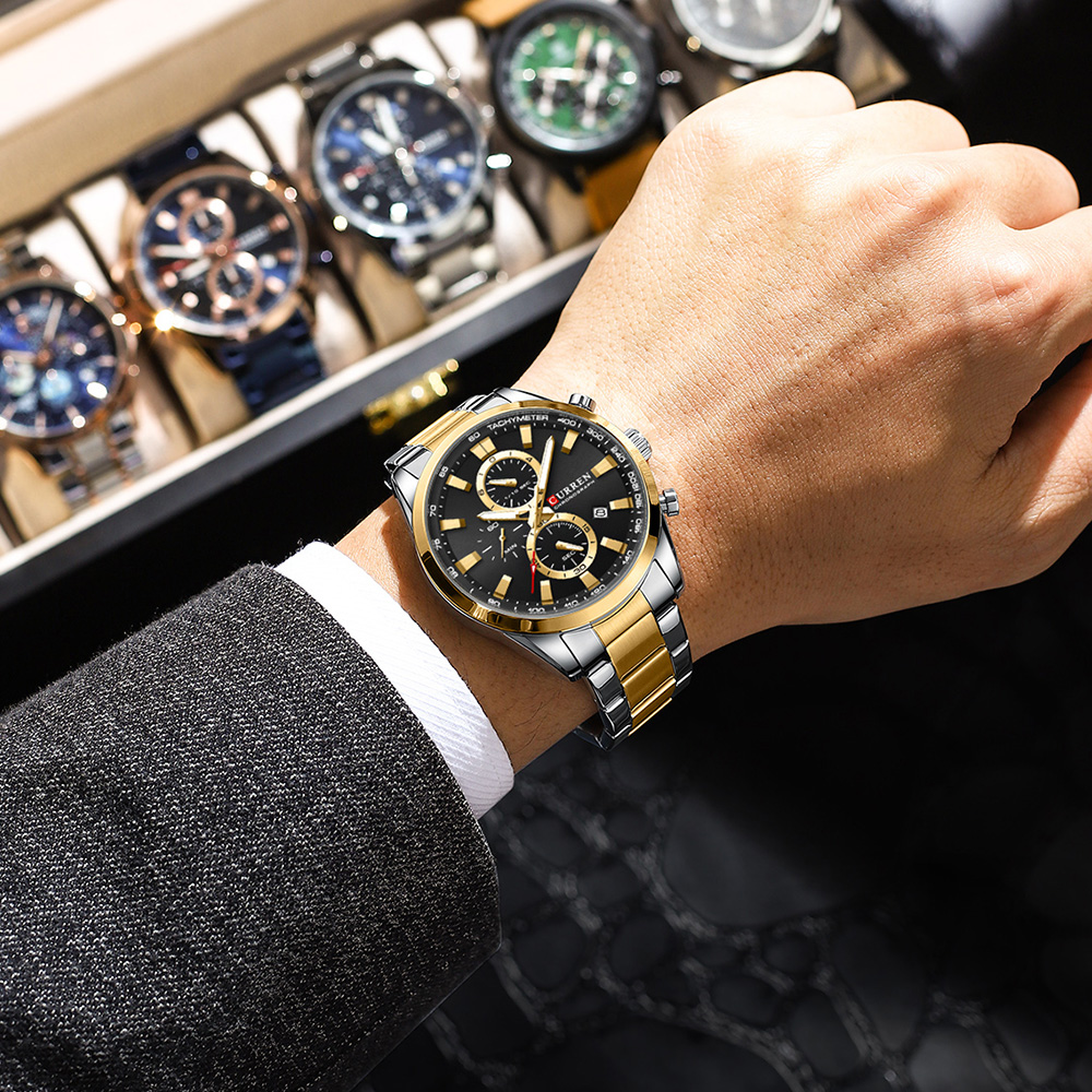 CURREN Casual Quarzo Crono Oro - Mens Fashion Bracelet recensione e prezzo
