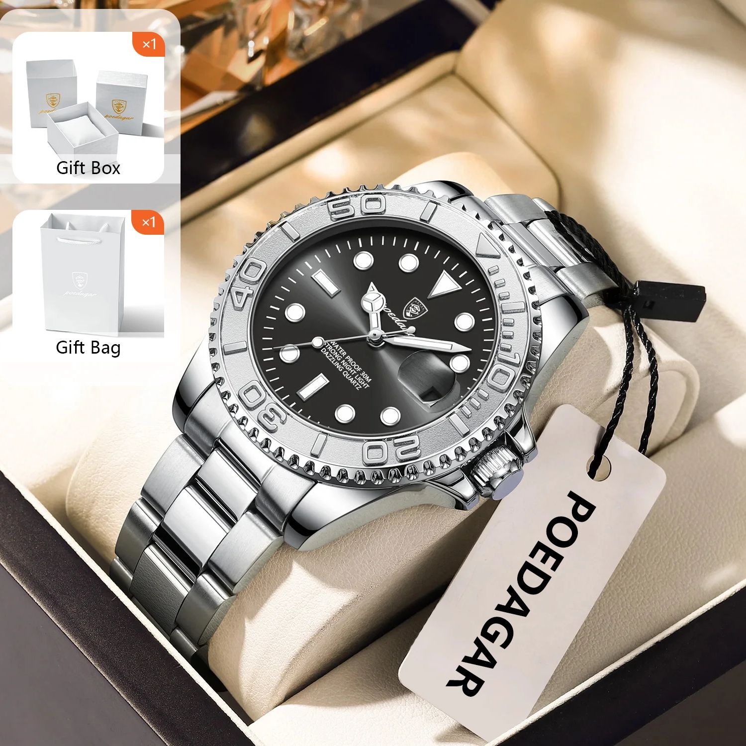 POEDAGAR Orologio sportivo da  - Mens Fashion Bracelet recensione e prezzo