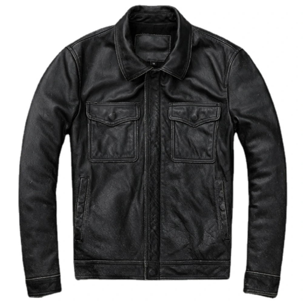 Giacca Vintage in vera pelle m - Men'S Fashion Leather Jacket recensione e prezzo