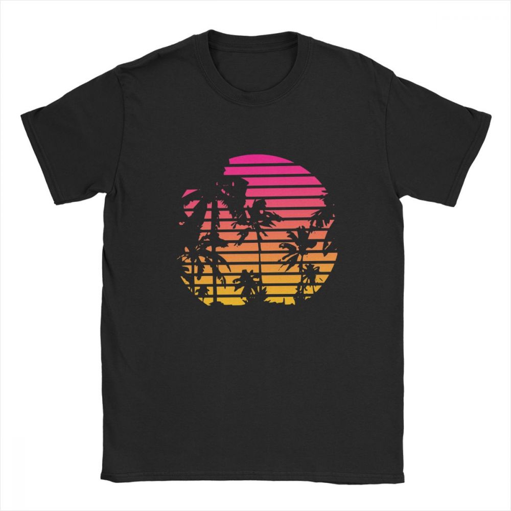 Sunset Palm Tree Vintage Tee S - Men'S Fashion From The 80S recensione e prezzo