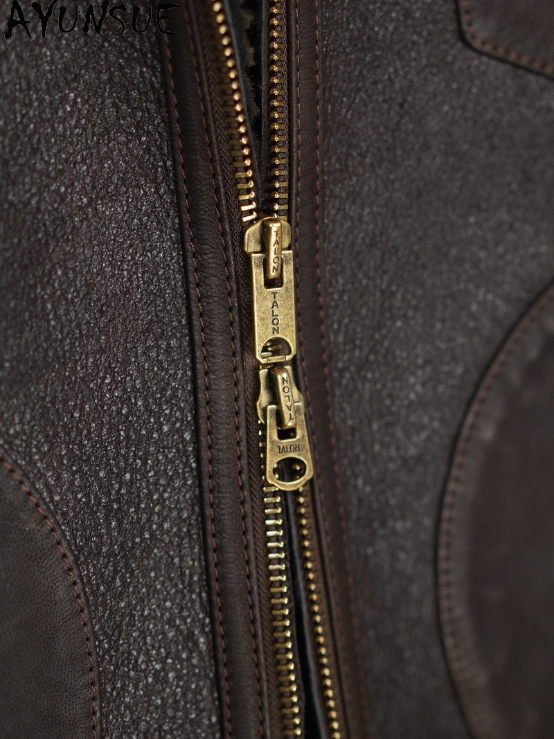 AYUNSUE Cappotto in Pelliccia  - Men'S Fashion Leather Jacket recensione e prezzo
