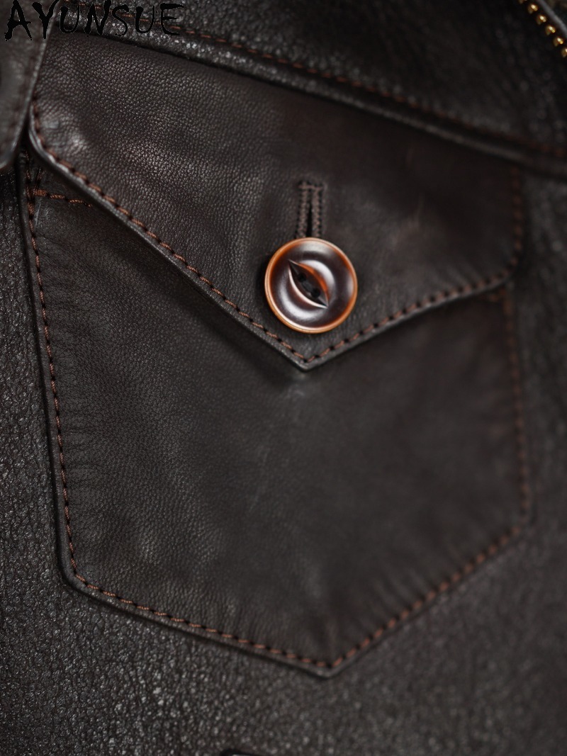 AYUNSUE Cappotto in Pelliccia  - Men'S Fashion Leather Jacket recensione e prezzo