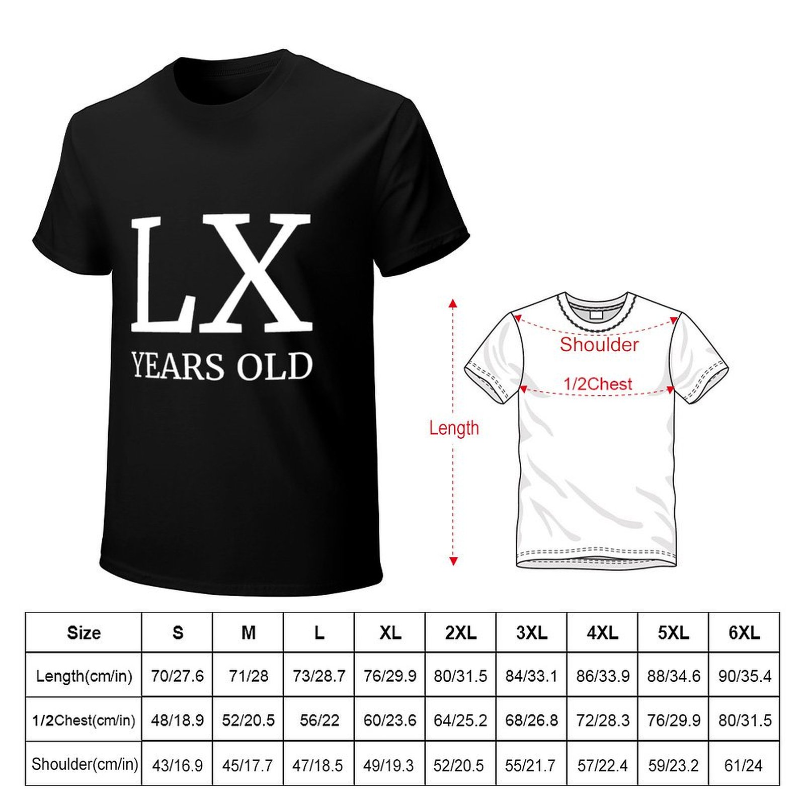 T-shirt LX Years Old Latin per - Men'S Fashion For 60 Year Old recensione e prezzo